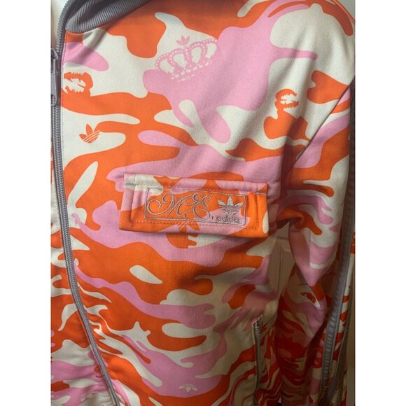 Adidas x Missy Elliott Respect Me Orange & Pink Camo Zip-Up Track Jacket, Size L - Picture 2 of 6